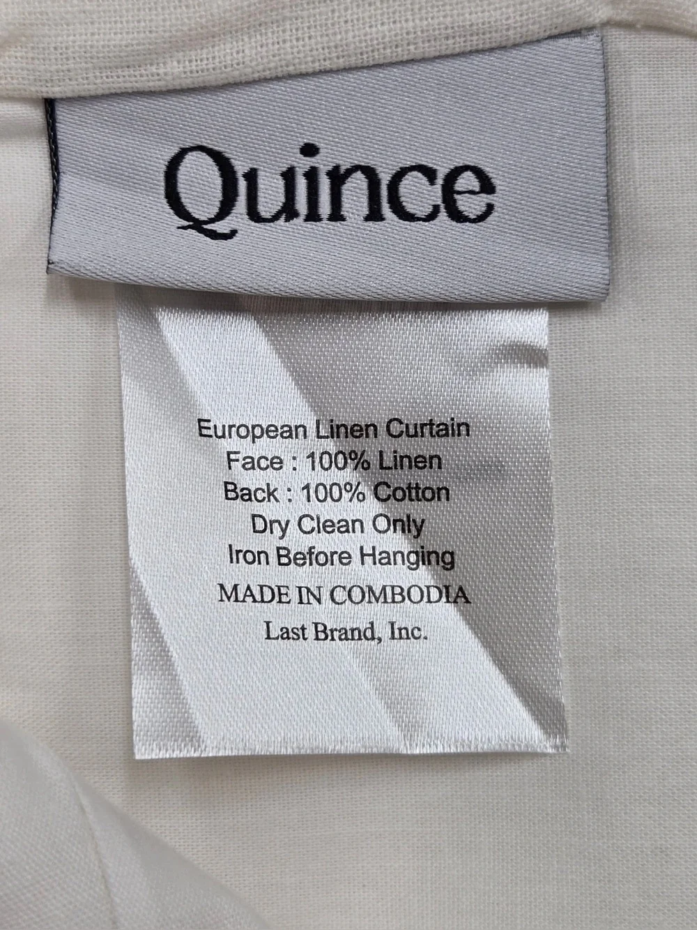QUINCE Set Of 2 48x108 European Linen Curtains Cream 0363